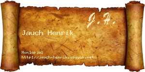 Jauch Henrik névjegykártya